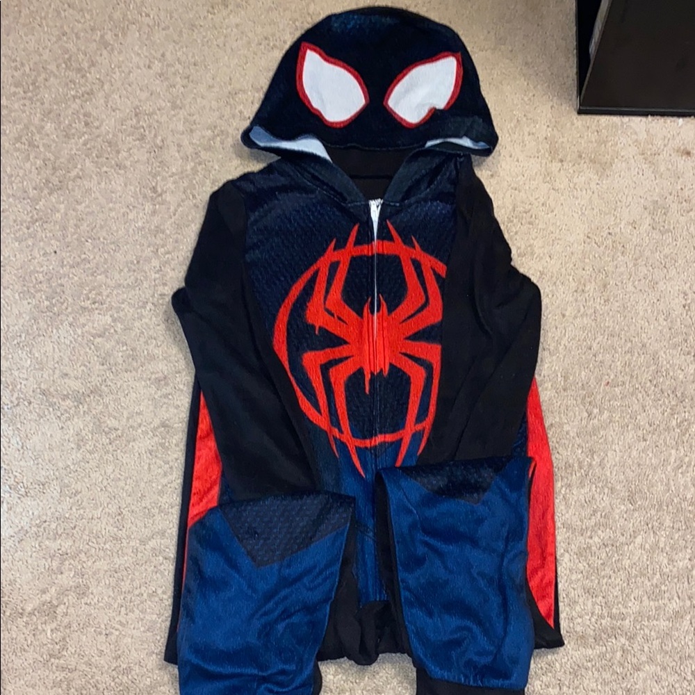 Kids Superhero Miles One piece Pajama - Black and Red